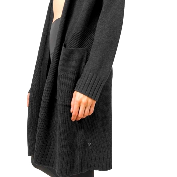 NWT Lululemon Sincerely Yours Wrap Sweater Heathered Deep Coal Size Large - Picture 1 of 12